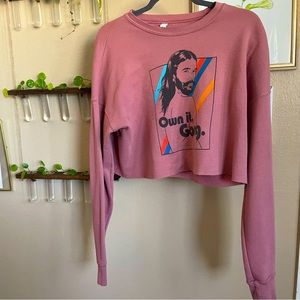 Cute Cropped Graphic Sweater💕